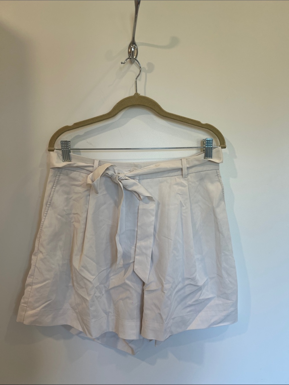 Kit and Ace Cream High-Waist Tie Shorts